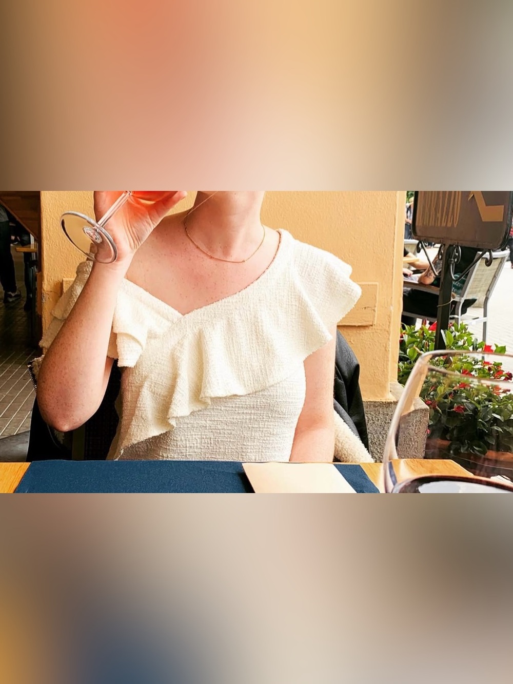 Dolan Cream Ruffle Knit Top